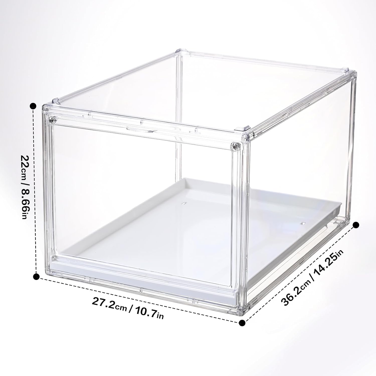 Hat Organizer Cap Box, Stackable Clear Baseball Caps Holder Containers with Magnetic Door for Hats Snapback Cap Storage, Pull Out Drawer Hat Rack Display Case (3pack)