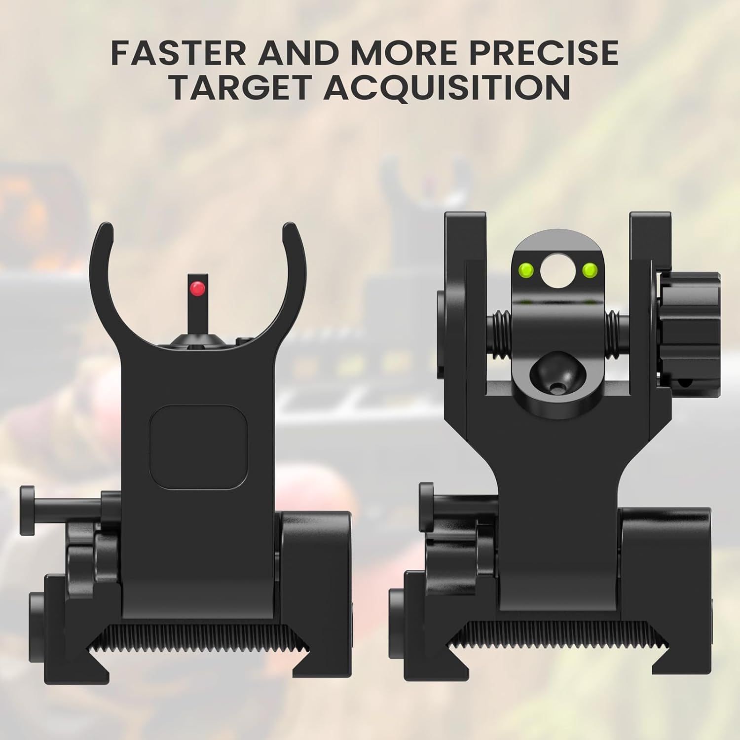 Feyachi S28 Flip Iron Sight con Herramientas de Ajuste, Miras Tácticas Plegables Delanteras y Traseras Sólo para Actividades Deportivas