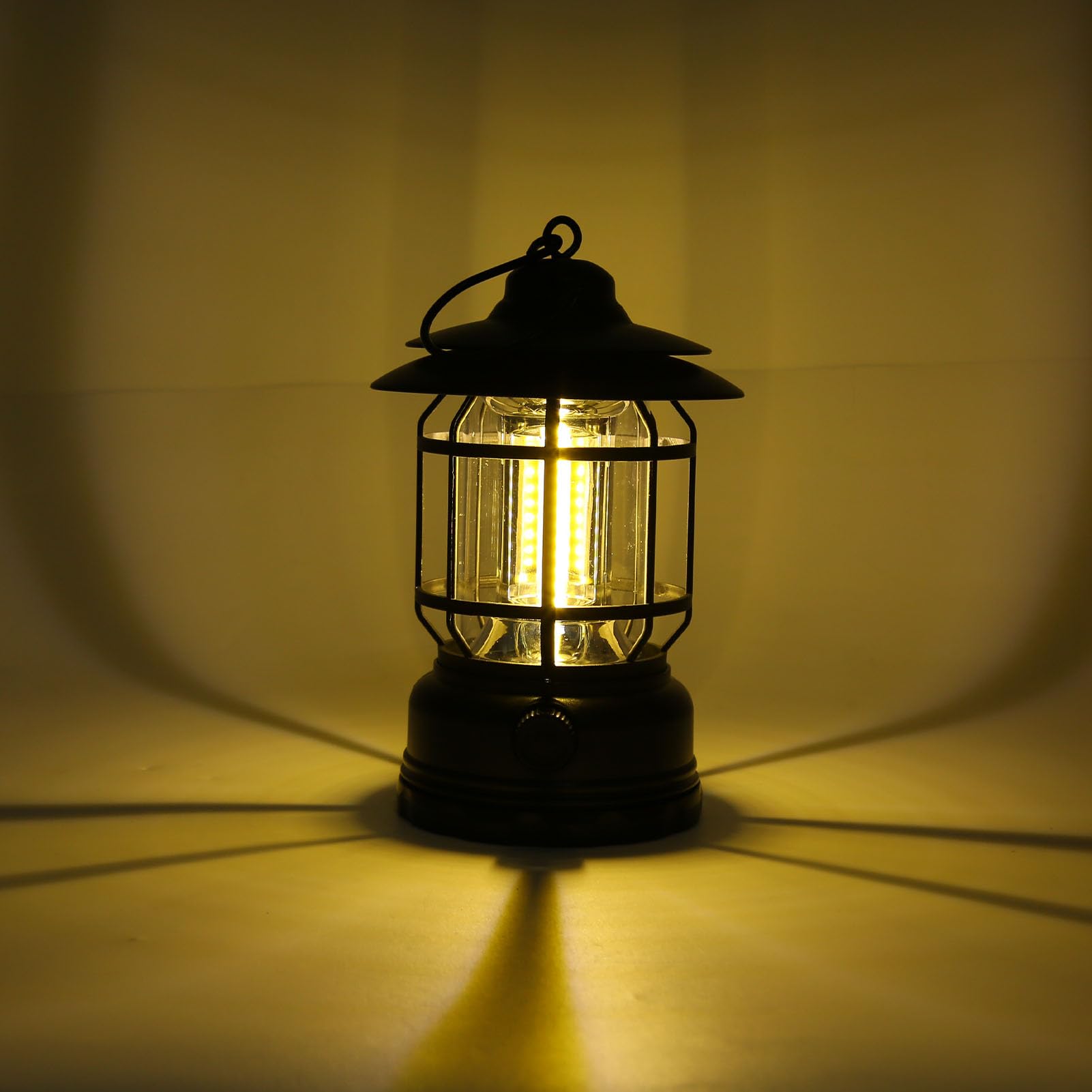 Lanterne De Camping Rétro Portable - Lumière LED COB - Style Vintage Pour Tente, Jardin, Balade
