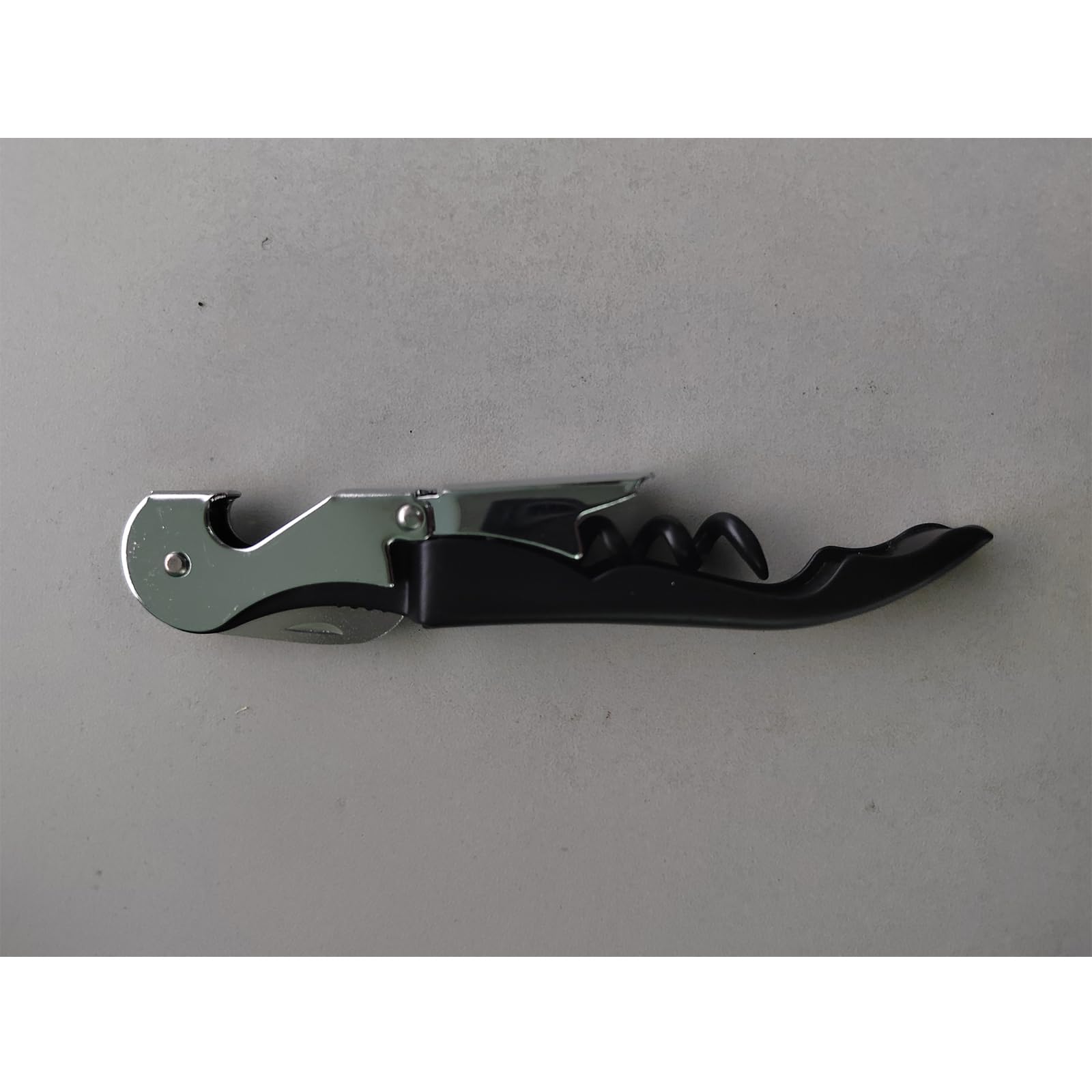Korkenzieher Weinöffner,3-in-1 Kellnermesser Flaschenöffner Kurzmesser Kapseln,Wein und Bieröffner Edelstahl (10, schwarz)