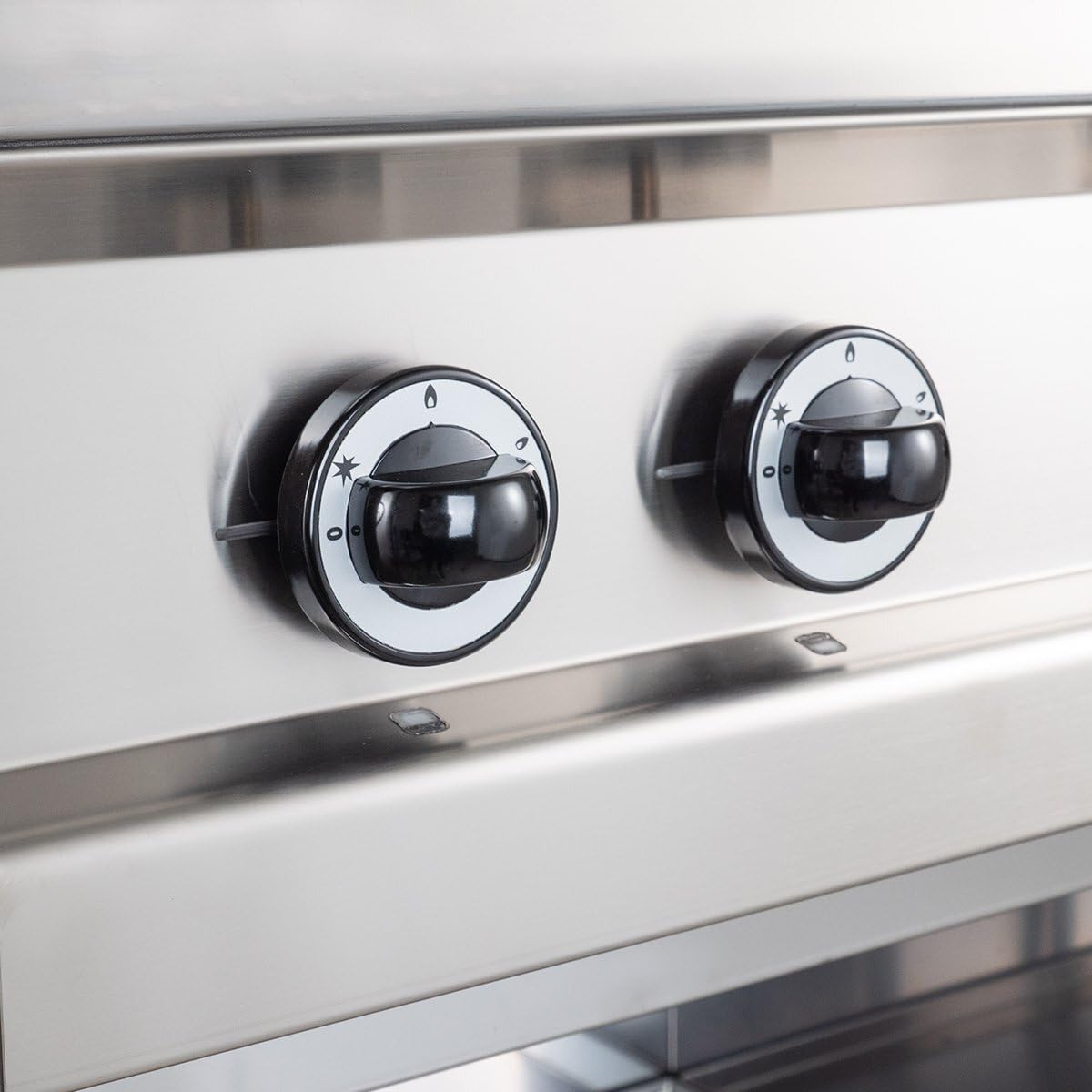 GastroHero Gasherd 6 Brenner 42 kW Serie 700 Edelstahl Standgerät offen Unterbau Made in Italy Profi Gasherd Gastronomie