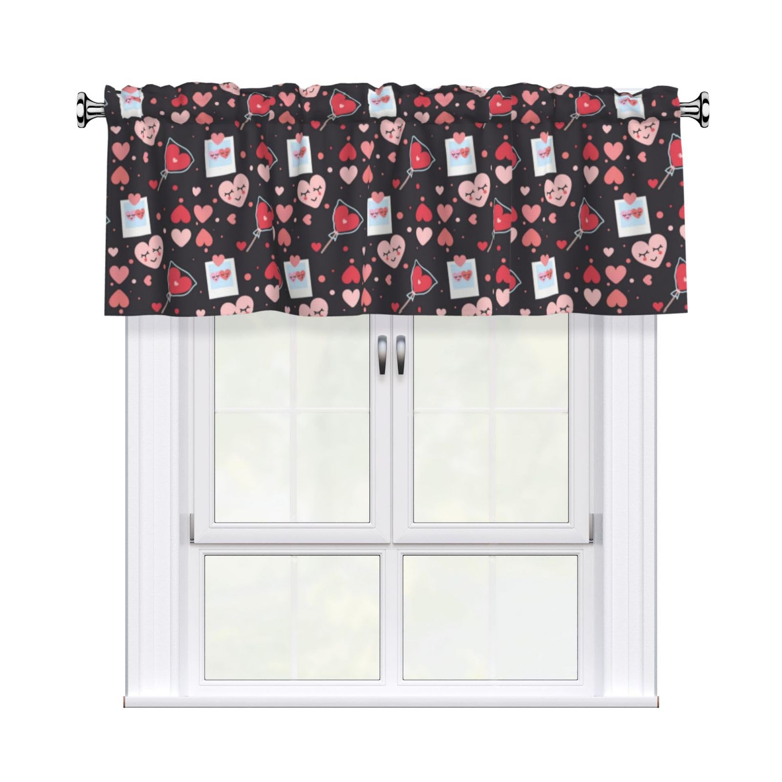 Noble Ren Loving Lover Short Curtain Valance 54x18in For Kitchen Bathroom Cafe Living Room Decoration