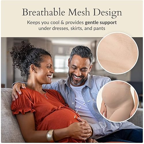 Miniatura 5 de Faja moldeadora de maternidad, sobre bache, muslo medio, soporte sin costuras, ropa interior para embarazo, fabricada en Estados Unidos, Pettipant