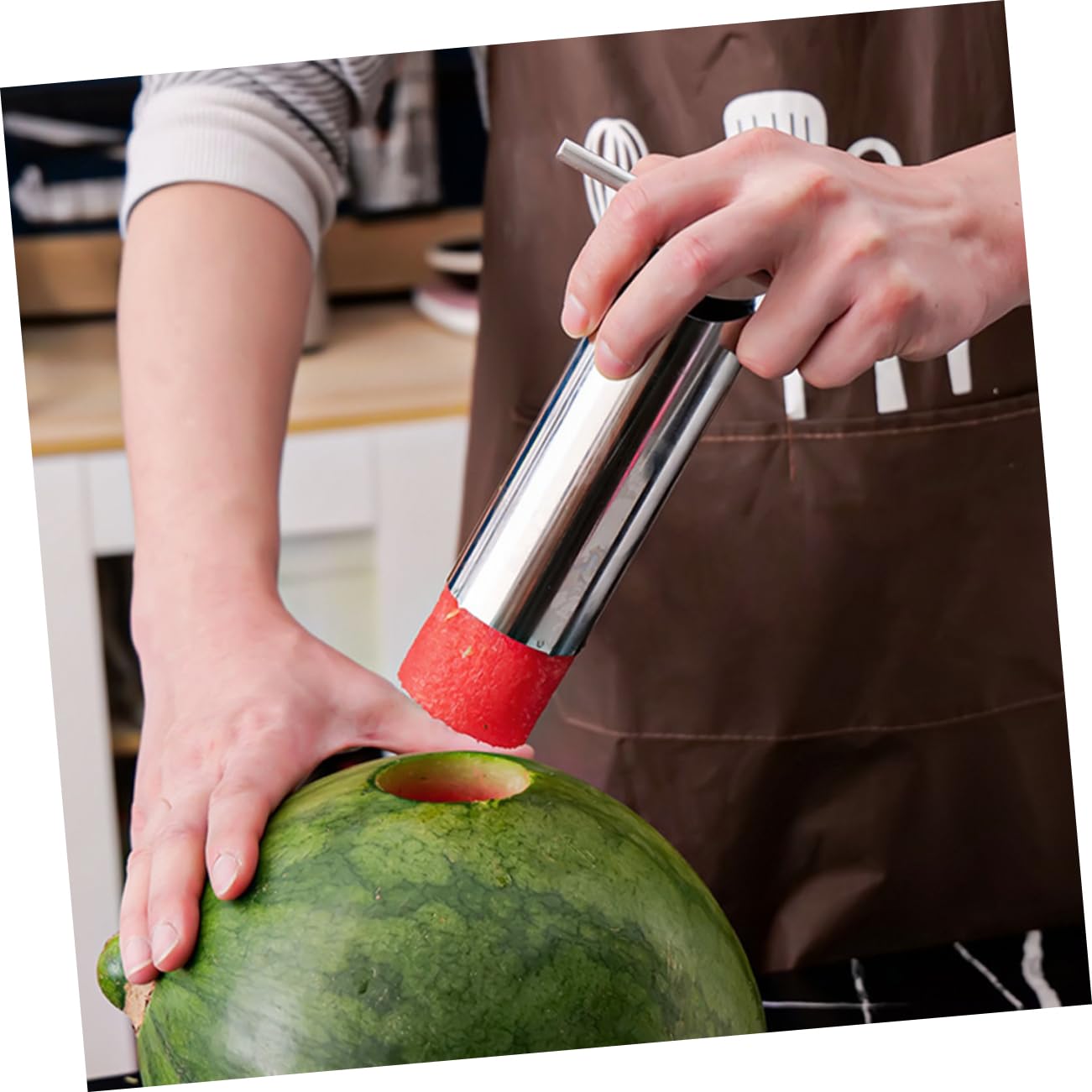 Amosfun 5 Sets Wassermelonen Lochöffner Wassermelonenschneider Metallöffner Für Wassermelonen Metall Wassermelonen Entkerner Entferner Wassermelonen Schneidwerkzeug Obstöffner