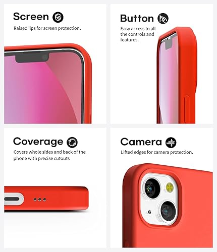 Miniatura 5 de GOOSPERY Funda de silicona líquida compatible con iPhone 13 Mini, suave al tacto, protección de cuerpo completo, a prueba de golpes, con forro de