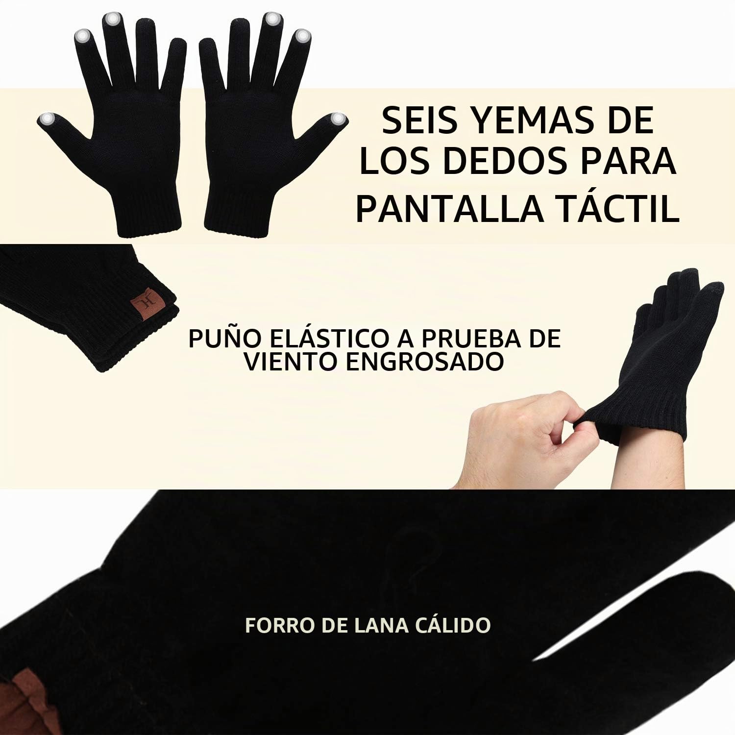 Bequemer Laden Conjunto Gorro Bufanda Guantes Tactiles para Hombre Mujer Invierno Regalo - Tricotado con Forro Fleece Caliente