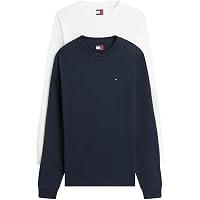 Tommy Jeans Uomo Magliette Maniche Lunghe Confezione da 2 Slim con Scollo Rotondo