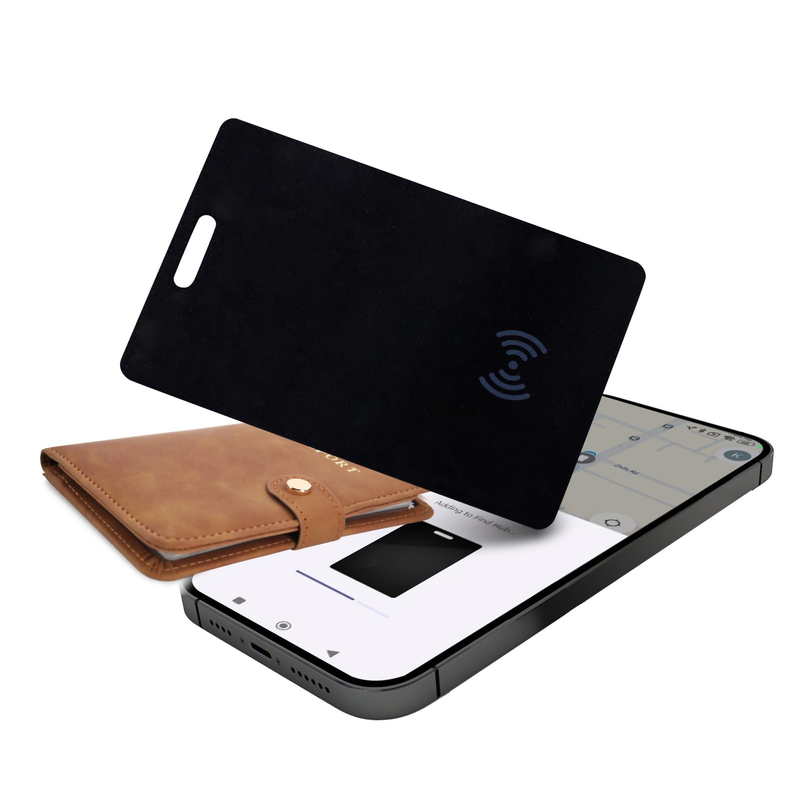 Geldbörsen-Tracker-Karte für Android,Wiederaufladbarer Wallet Tracker kompatibel mit Google Find My (Nur Android), IP68 Wasserdicht, Bluetooth Smart Tag für Schlüssel,Geldbörse,Ausweis
