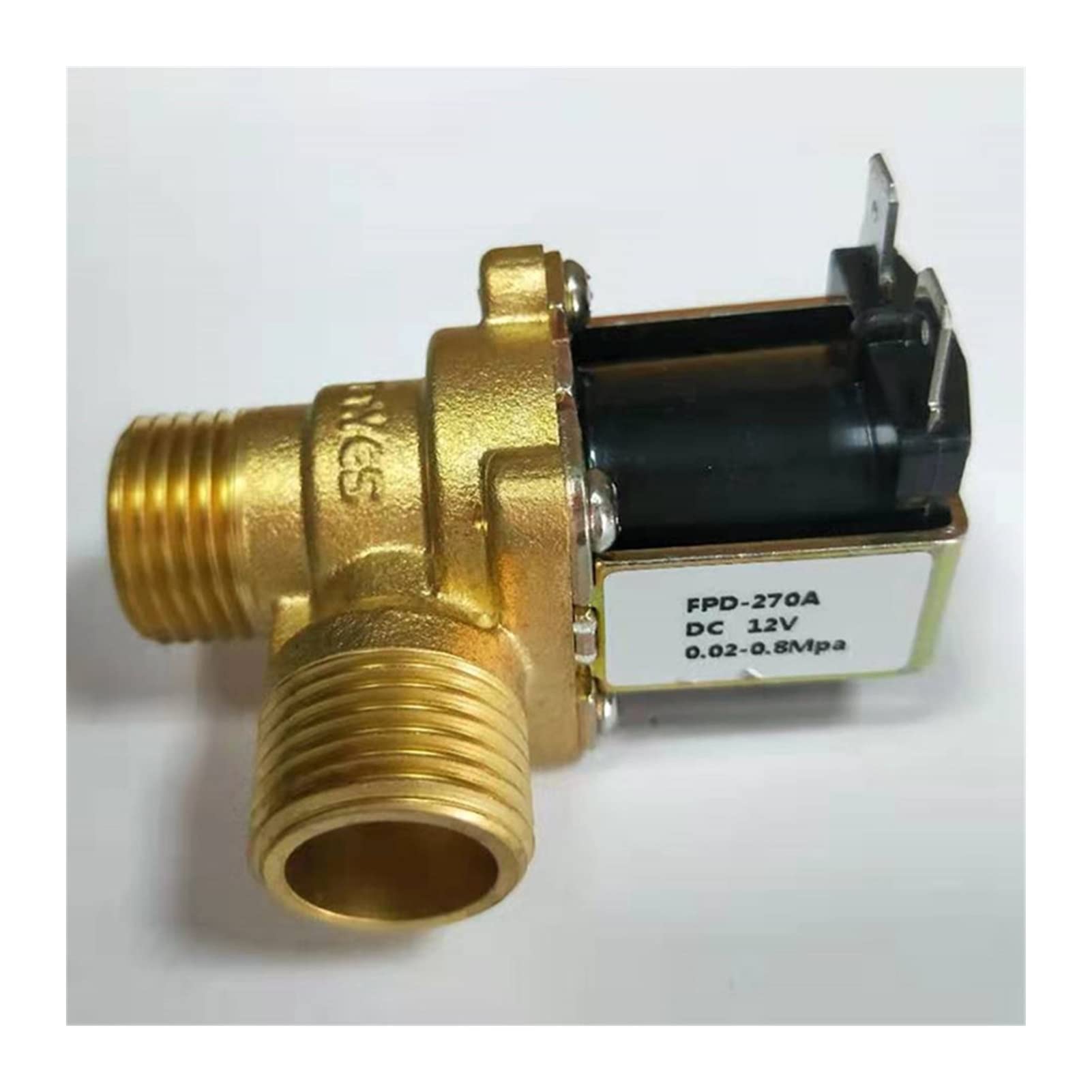 Válvula 220V DC 12V 24V DN15 G1/2 Válvula solenoide eléctrica de latón Interruptor de entrada de agua normalmente cerrado con filtro (tamaño: 220 voltios) Interruptor de control (Size : 12V)