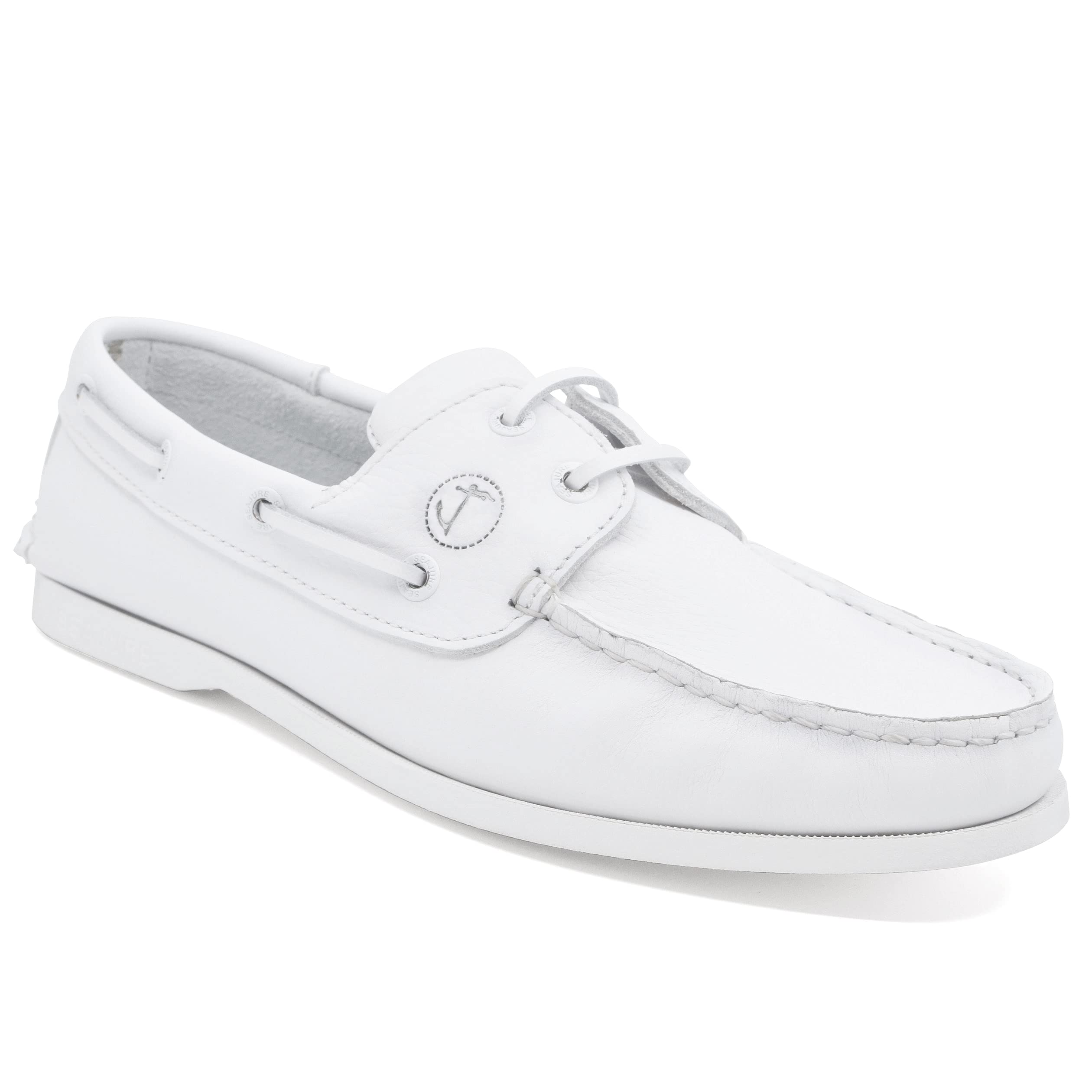 Seajure Chaussures Bateau pour Femme Knude Blanc Leather