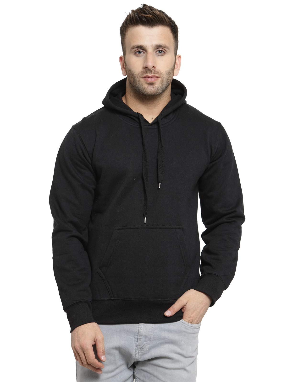 Scott International Men's Solid Cotton Hoodies for Men, Trendy and Comfortable Sweatshirts for Men, Stylish Winter Wear with Hood and Pockets, Fashionable Hooded Sweatshirts