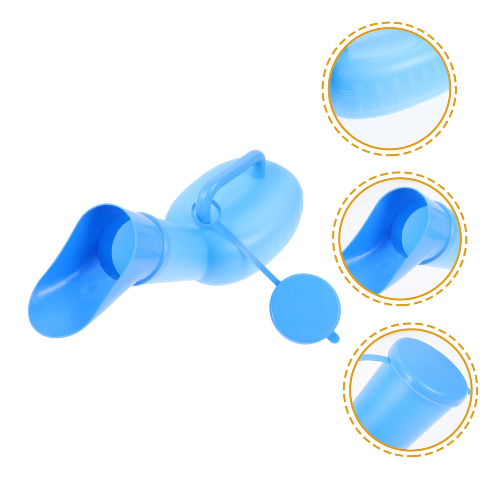 NULYLU Convenient Urine Container 900ml Male Portable Urinal Reusable Plastic Adult Urinal for Travel Camping