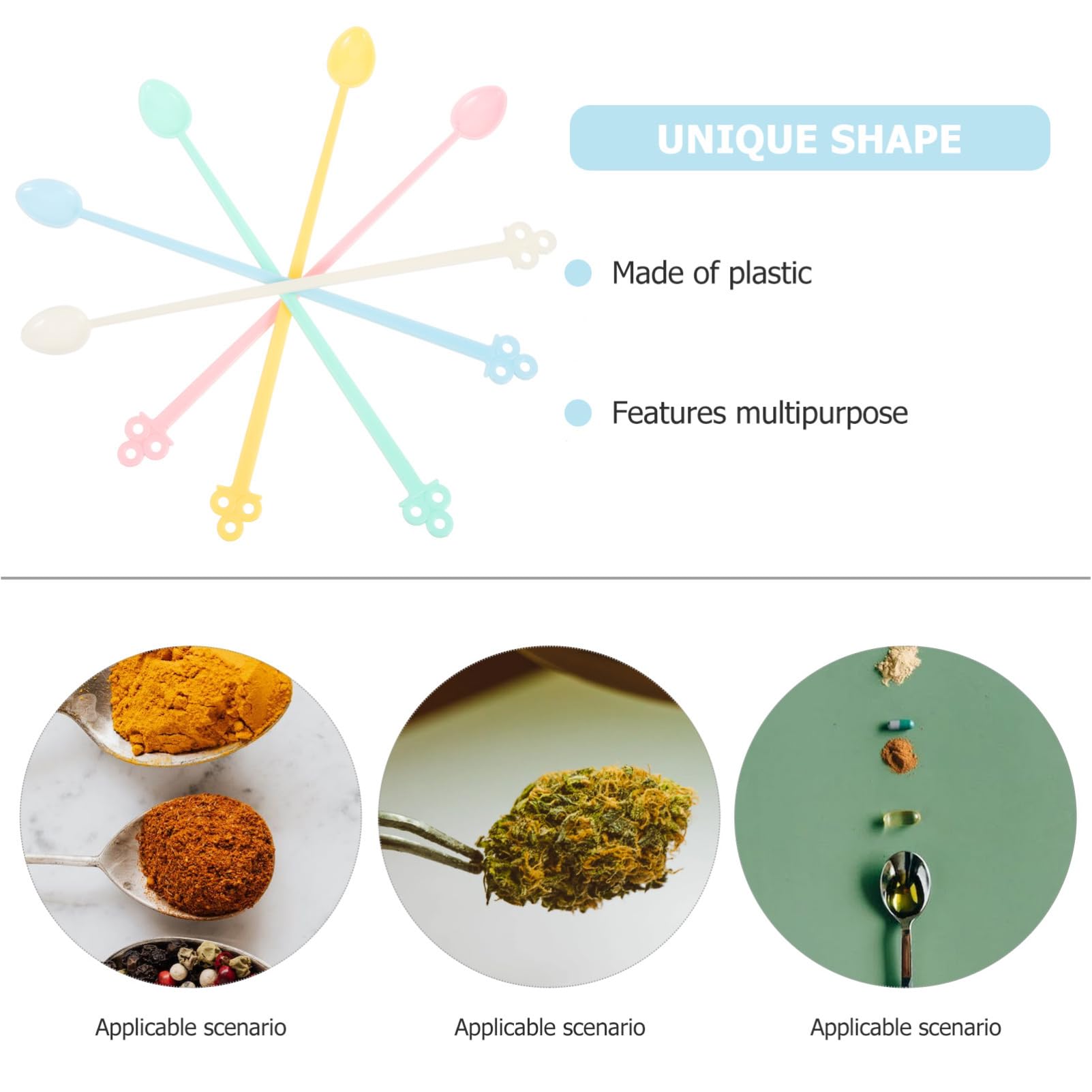 SOLUSTRE 30Pcs Long Handle Coffee Stirring Spoons Lightweight Plastic Spoons for Iced Tea Yogurt and Desserts Multipurpose Stirring Utensils for Home Restaurant and Bar Use