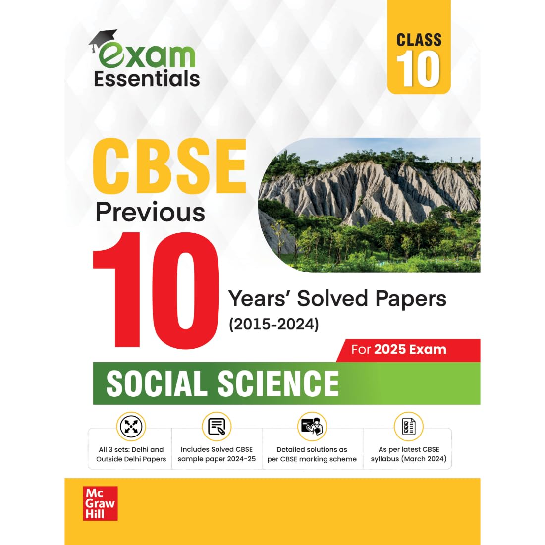 CBSE Class 10 Social Science Previous 10 Years' Solved Papers/PYQ (2015-2024) | Includes All Delhi & Outside Delhi Sets | Solved Sample Papers for 2024-2025 | CBSE Marking Scheme Solutions | Chapter-wise Trend Analysis | Latest Syllabus & Exam Pattern | Class 10 PYQs for 2025 Board Exams