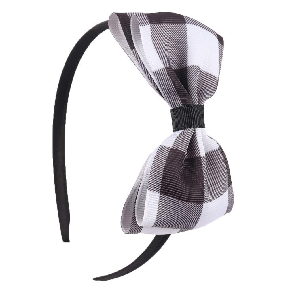 plaid bow headband - checkered bow headband - baby headband - buffalo plaid headband - plaid bow - white and black bow headband - girls headband - buffalo print bow headband - headband -
