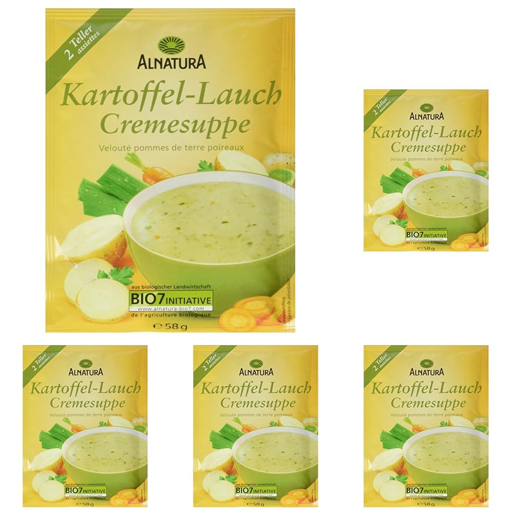 Alnatura Bio Kartoffel-Lauch-Suppe, 58g (Packung mit 5)