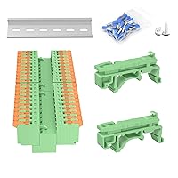 Vista 42 de 8 piezas de bloques de terminales TBD, 600V 10A 0.5-1.5mm², bloques de terminales de tornillo montados en riel DIN desmontables y ensamblables