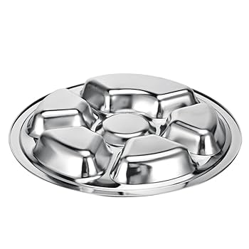 Amazon.com | Stainless Steel Divided Dinner Plate 6 sections