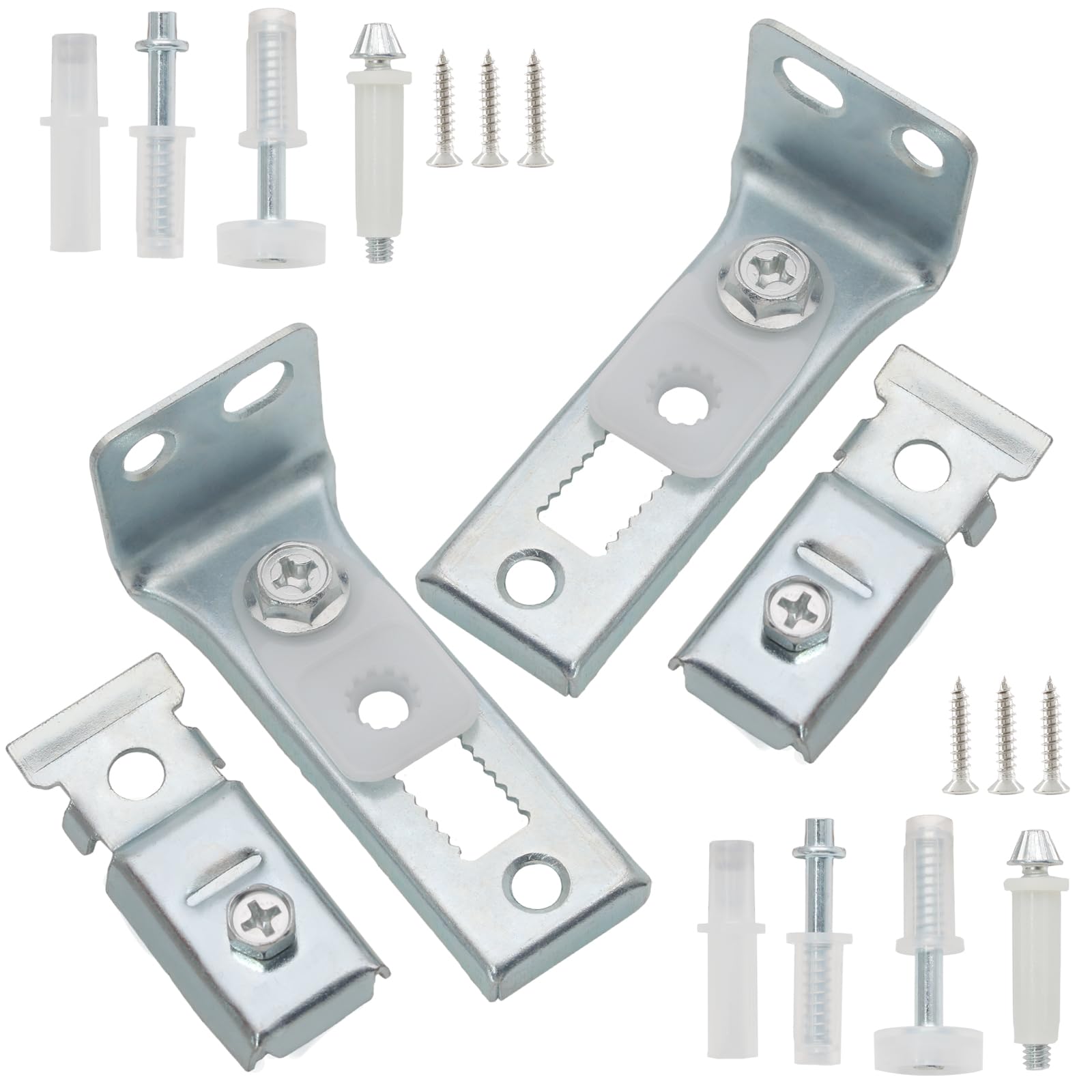 PHITUODA 2 Pack Bifold Door Hardware Repair Kit, Bi-fold Sliding Closet Door Hardware Replacement with 3/8" Pivot, 7/8" Guides Wheel, 2 Brackets, for Folding Pocket Door Accordion Door Barn Door