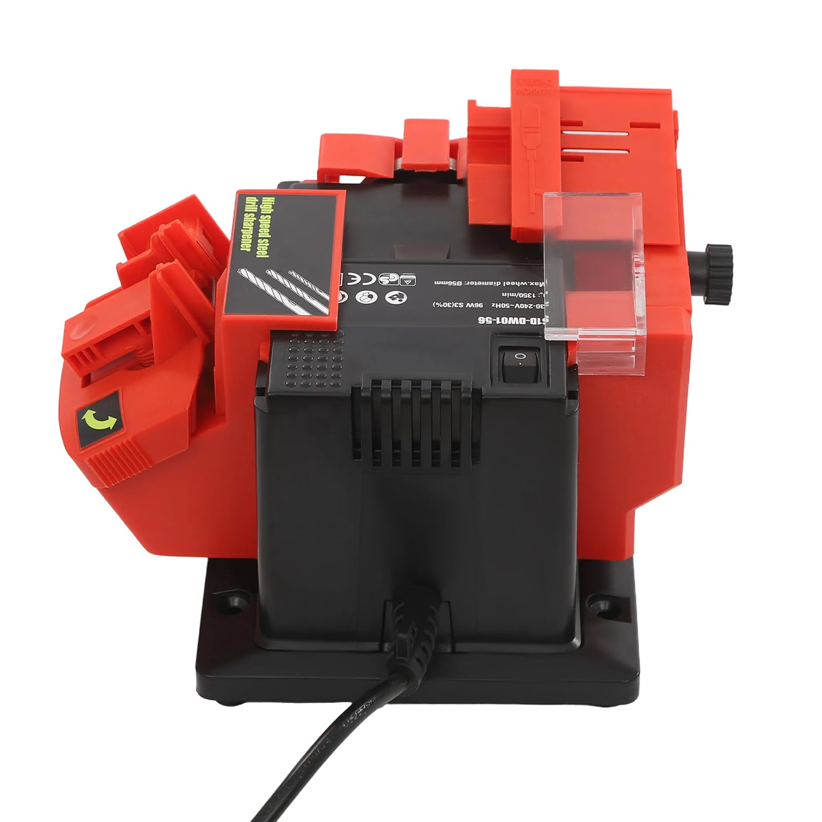 Elektryczna wielofunkcyjna ostrzałka do wierteł, dłut, nożyc 96 W, 180 Mesh, z regulowanym kątem, osłona przeciwpyłowa, stabilne nóżki, idealna do prac stolarskich, majsterkowania, warsztatu