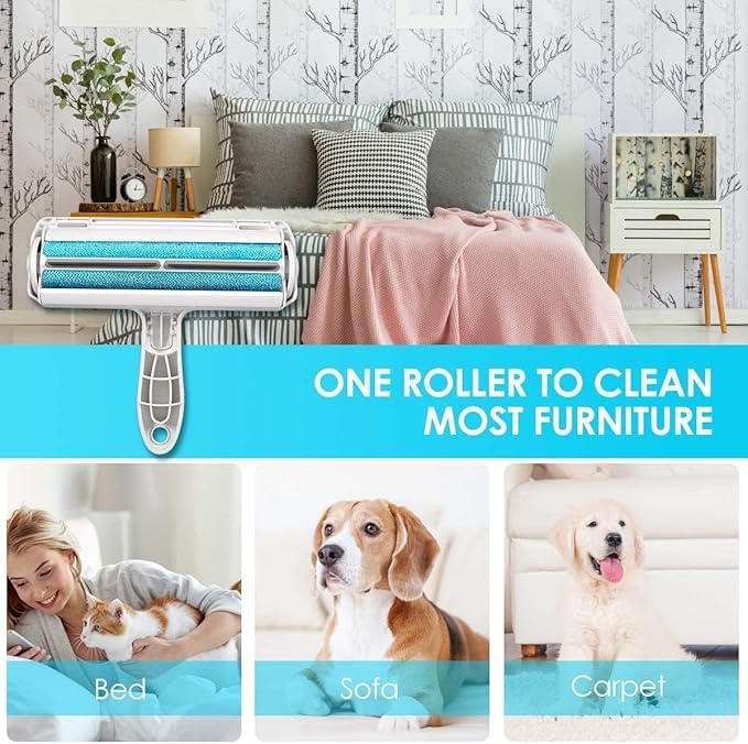 BELARO Pet Hair Remover for Furniture/Bed,Dog Cat and Pet Hair Remover Roller from Clothes, Furniture, Carpet, Sofa,Couch, Carpet, Car Seat,Home and Office White PET Roller (PET Roller) 2
