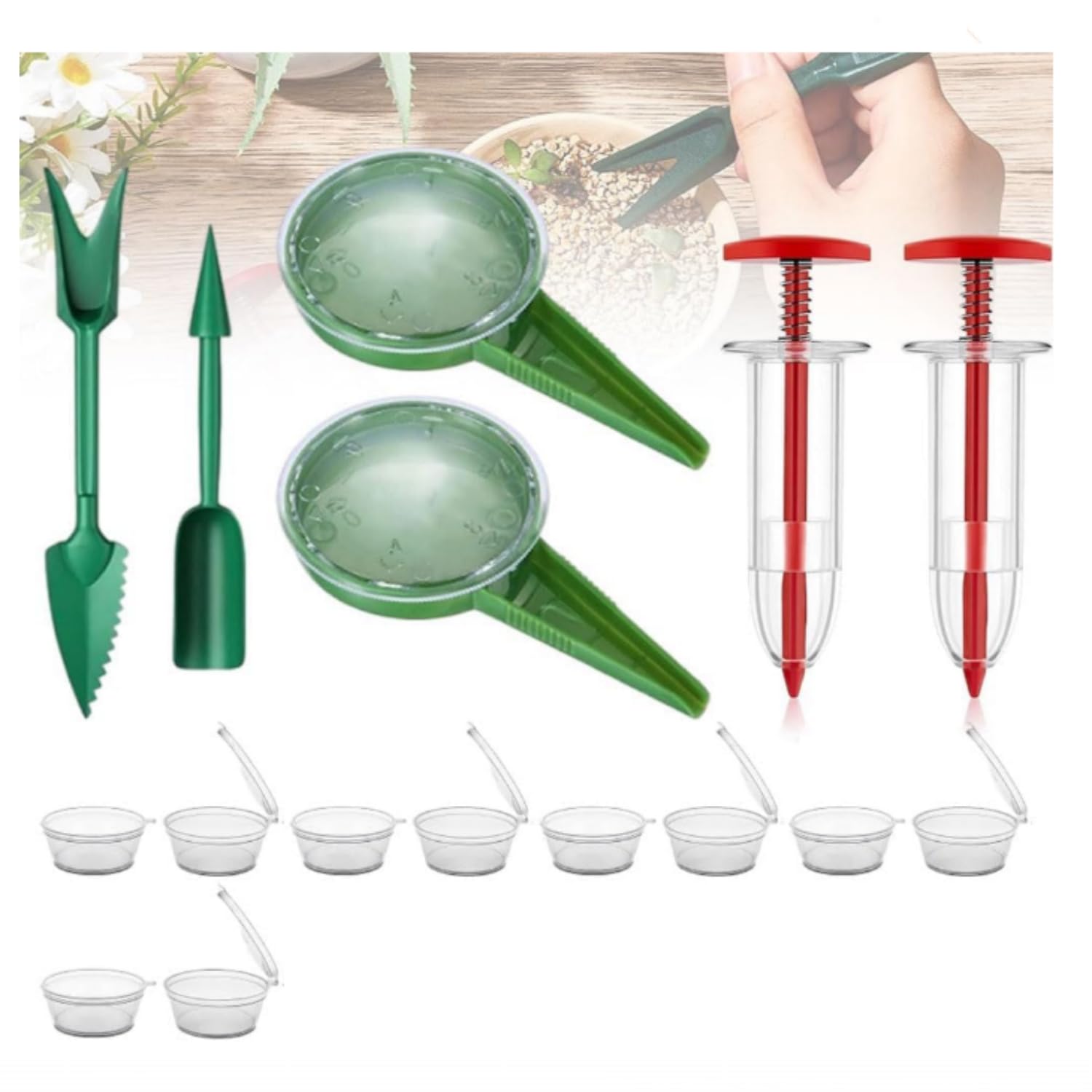 SKEIDOSyringe Seeder Mini Seed Sowing Dispenser Garden Precision Seeding Fertilizing Planter Manual Sower Flower Bed Gardening Tool (Set B)
