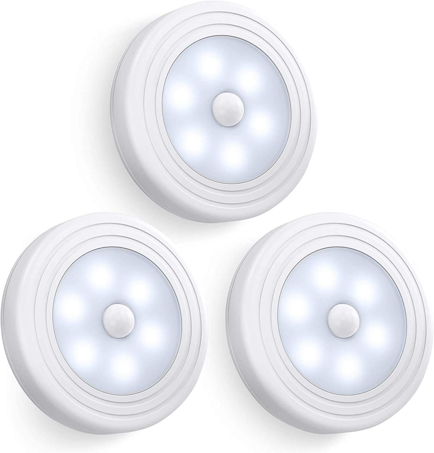Alokr Motion Sensor Light, Closet Light, Wall Light, Stick Anywhere, Battery Operated, LED Night Lights, Perfect for Staircase, Hallway, Bathroom, Bedroom, Kitchen, Cabinet (3 Pack)