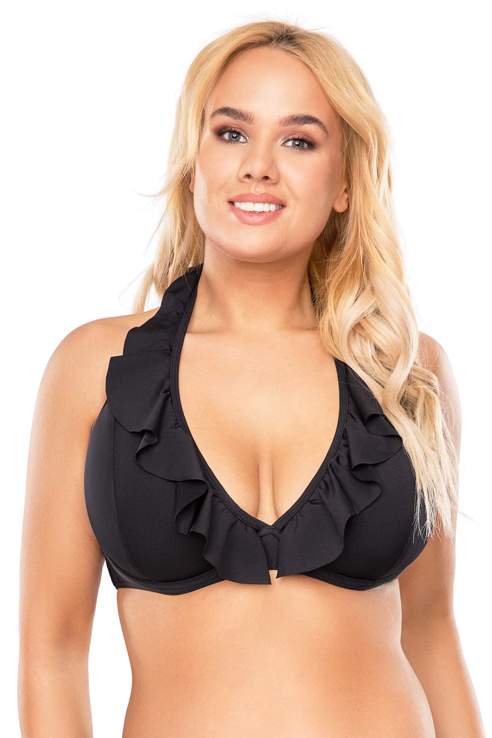 Vivisence Top De Bikini Sin Relleno Liso para Mujeres 3220