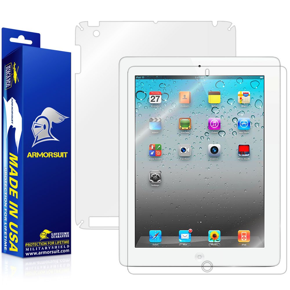 ArmorSuit MilitaryShield Full Body Skin Film + Screen Protector for Apple iPad 2 - Anti-Bubble HD Clear Film