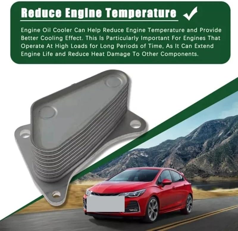 1 Pcs Engine Oil Cooler Radiator Compatible With Buick Encore Compatible With Cruze Malibu 1.4L 1.5L 12678774 12640136