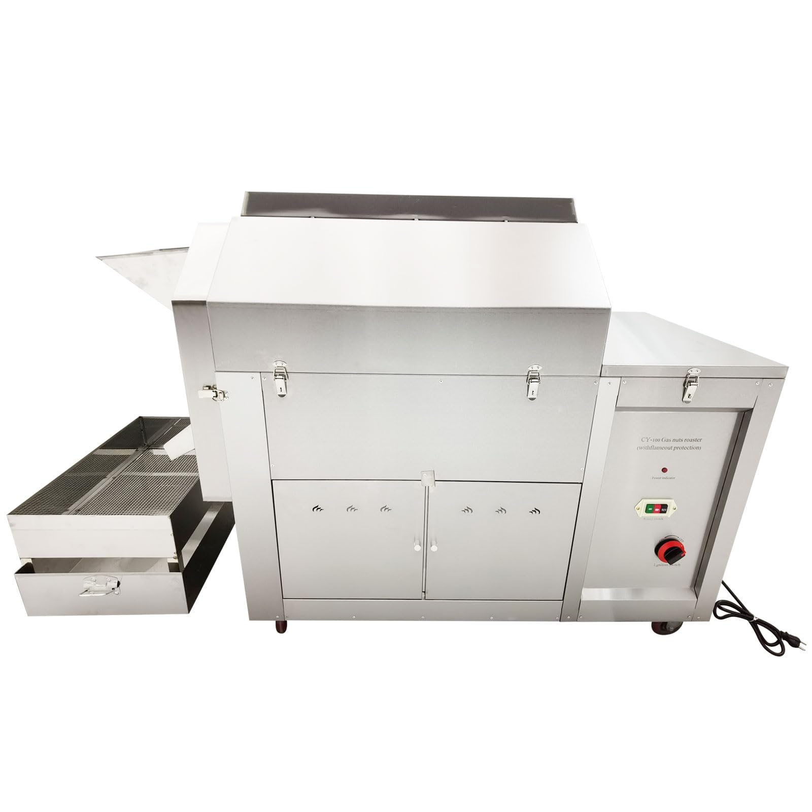 Full-Automatic Gas Type Coffee Bean Roaster 110LBS Electric Stainless Steel Coffee Roaster Nuts Bean Roasting Machine 220V 280W