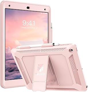 TiMOVO for iPad 10.2 Case iPad 9th Generation 2021/iPad 8th Generation 2020/iPad 7th Generation 2019 Case,Heavy Duty Shockproof Rugged Protective Case with Pencil Holder for iPad 10.2 inch, Light Pink