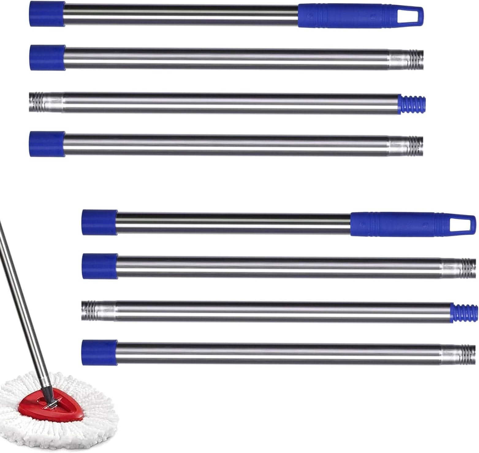 Spin Mop Replacement Handle 4 Section Mop or Broom Handle