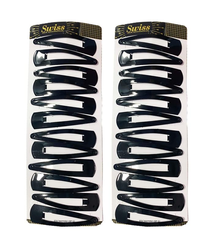 Swiss Hair Accessories Tic Tac Hair Clips Pack of 24 (24, 6.5 Cm) | Tik Tak Pins for Women & Girls