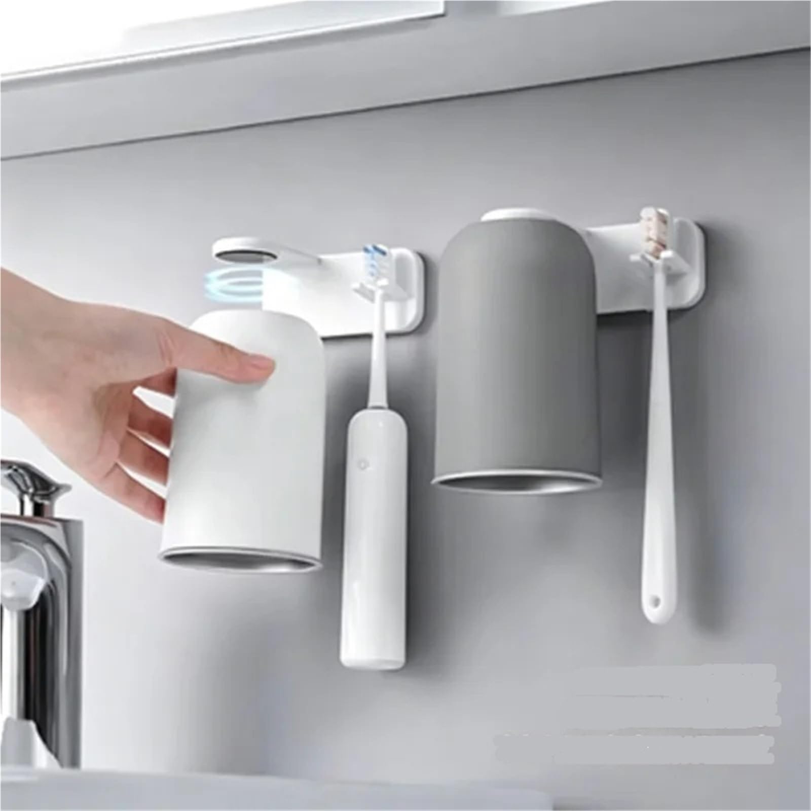 Soporte for Cepillo de Dientes con Ventosa, Soporte for Acero Inoxidable, Colgante Pared sin perforación, 1 Uds para Ducharse,Cepillarse Los Dientes