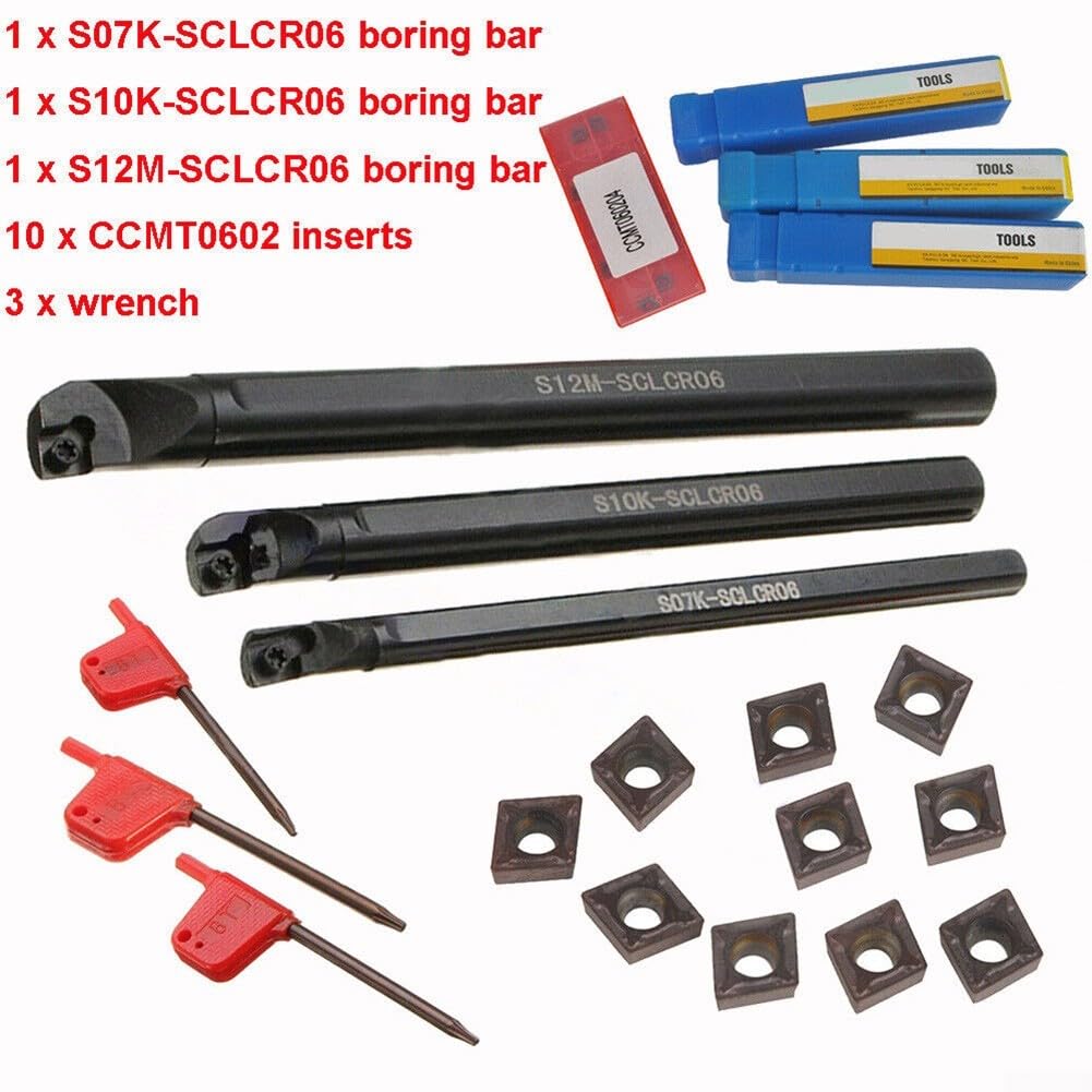 Juego de 10 soportes para herramientas de torno con insertos de carburo CCMT0602 diseñados para un mecanizado eficiente en entornos desafiantes