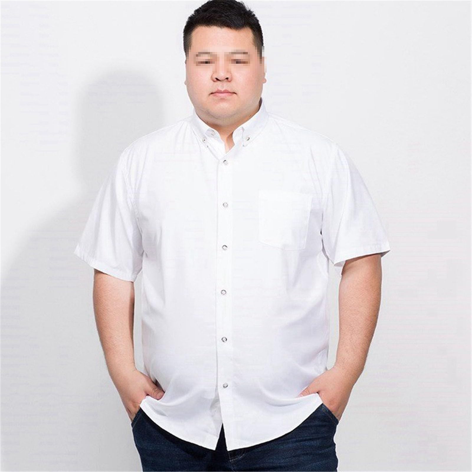 Camisas de vestir de boda para hombre, manga corta, talla grande, formal