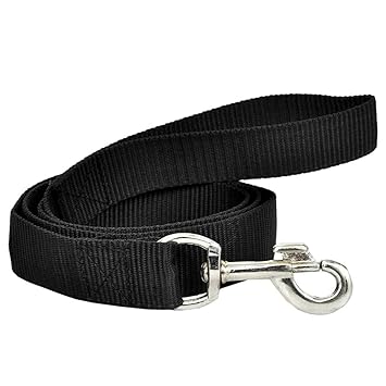 MS Petcare Fancy Nylon Dog Leash 1.25 Inch. (Large, Black)