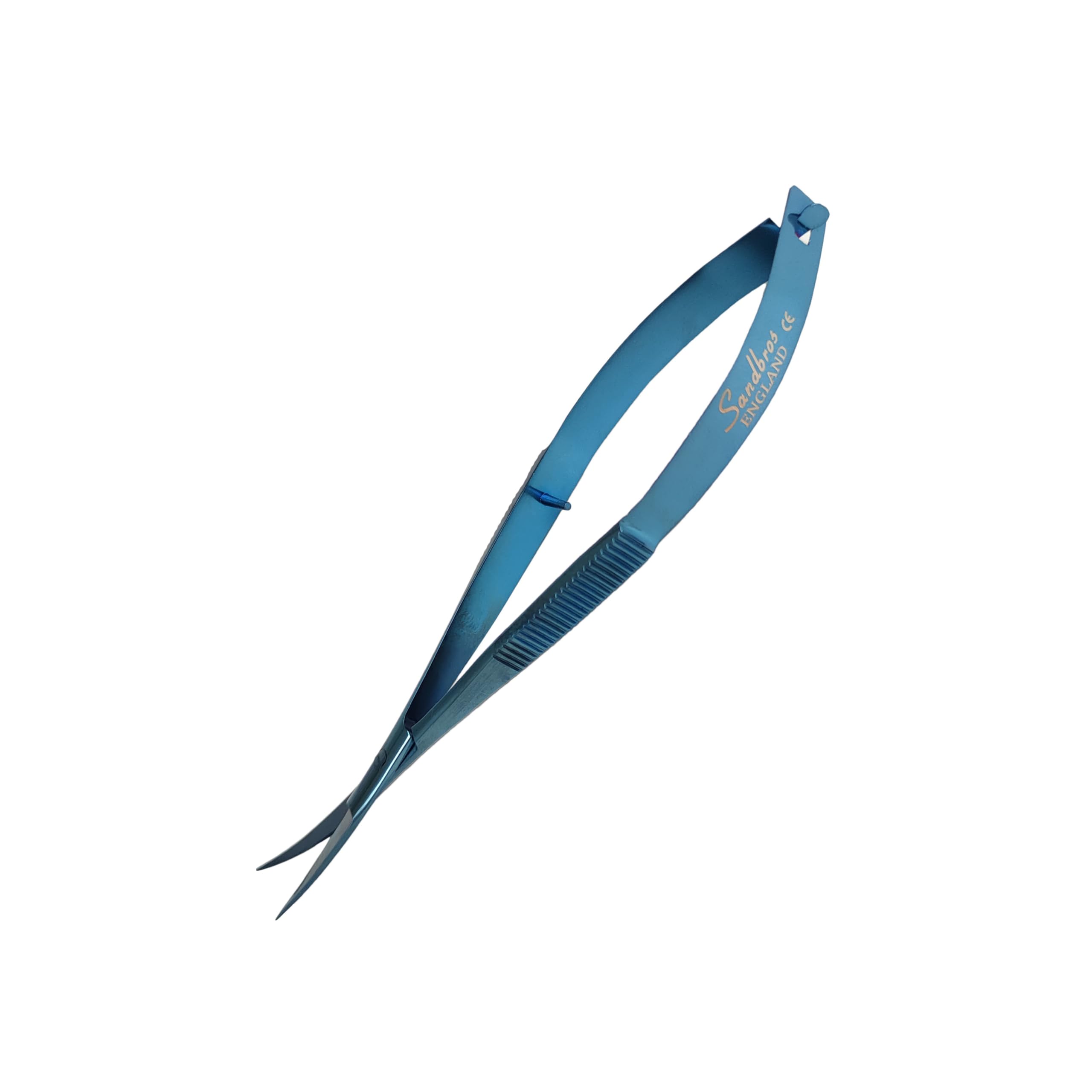 Sandbros Blue Curved Cuticle Scissors Extra Fine Nail Scissors Cuticle Trimmer Fine Pointed Tip For Dry, Dead Skin,Skin Care,Eyebrow, Eyelash, Trim Nail And Dry Skin (Blue Curved)