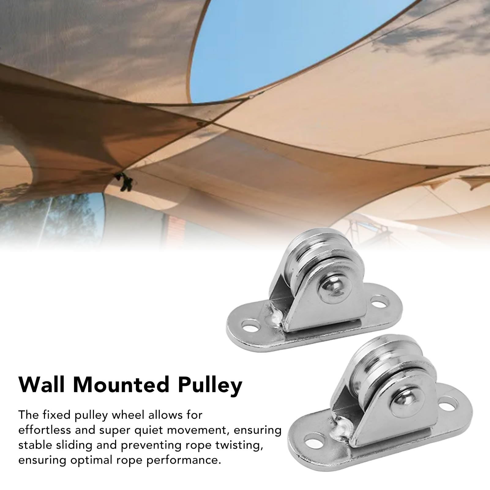 Stainless Steel Small Pulley Block with Silent, Load Capacity for DIY Equipment and Household Use (2pcs)