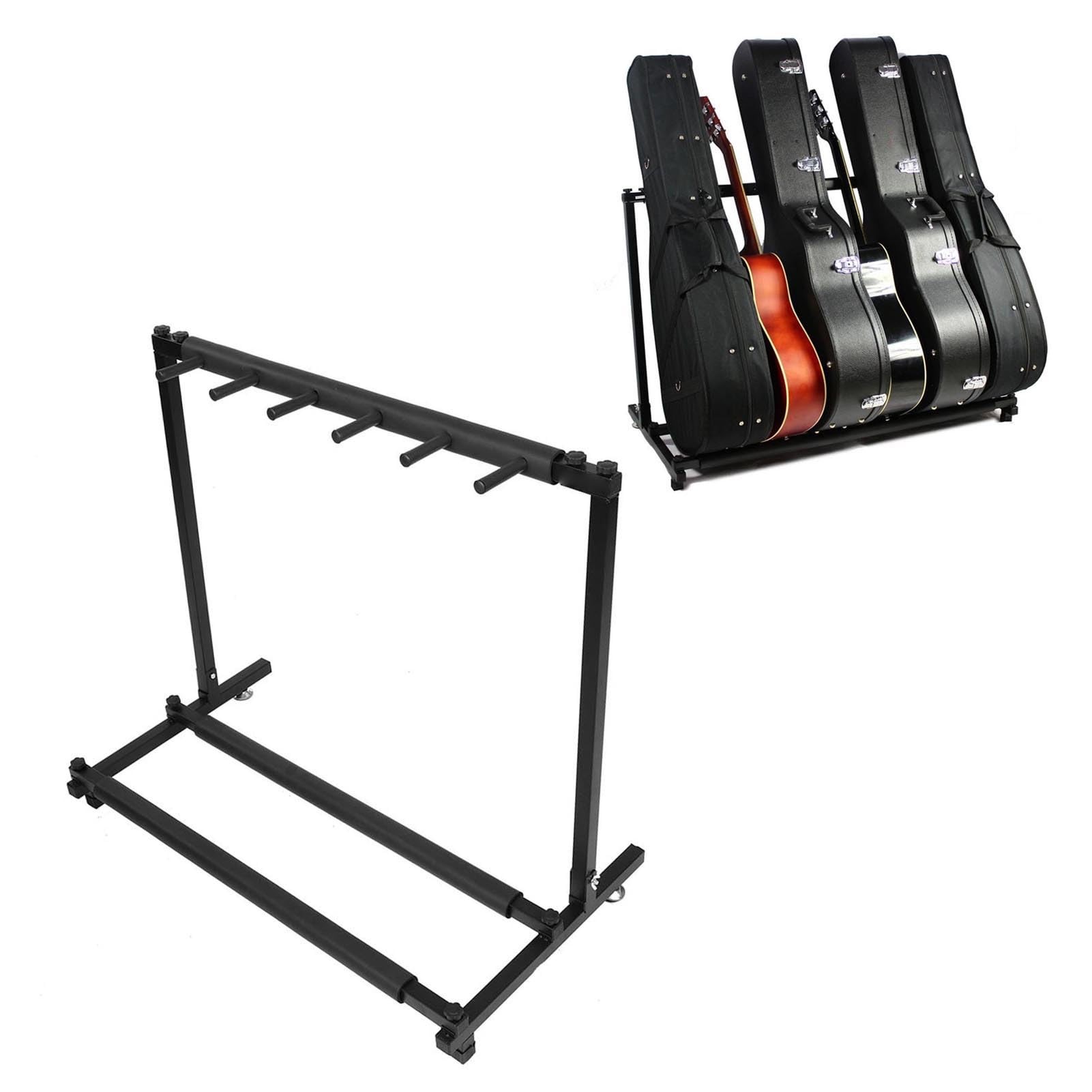 Supporto per Chitarra in Metallo per 5 Chitarre, Espositore Multiplo con 5 Scomparti