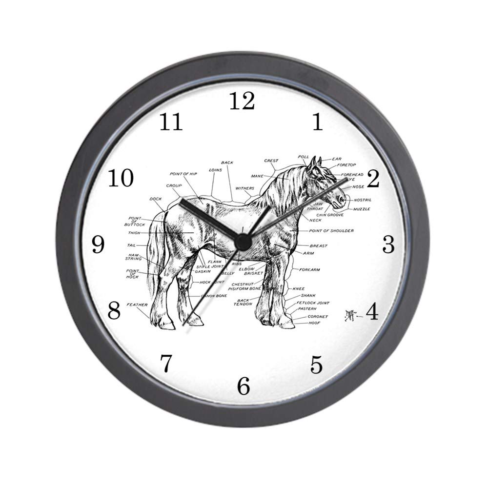CafePress Horse Anatomy 10" Wall Clock for Livingroom, Kitchen, or Office