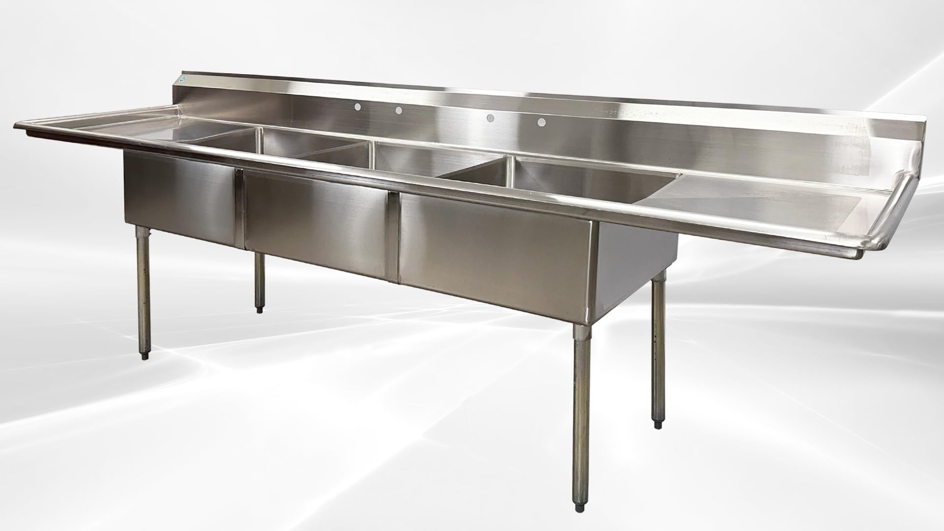 Commercial 3 Compartment Sink for Kitchen Restaurant, Stainless Steel 120