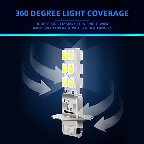 Miniatura 3 de ZBGUN 4 bombillas LED antiniebla para automóvil, 12 V, 360 grados, de metal, impermeables, DRL, Plug and Play, accesorios de iluminación automotriz