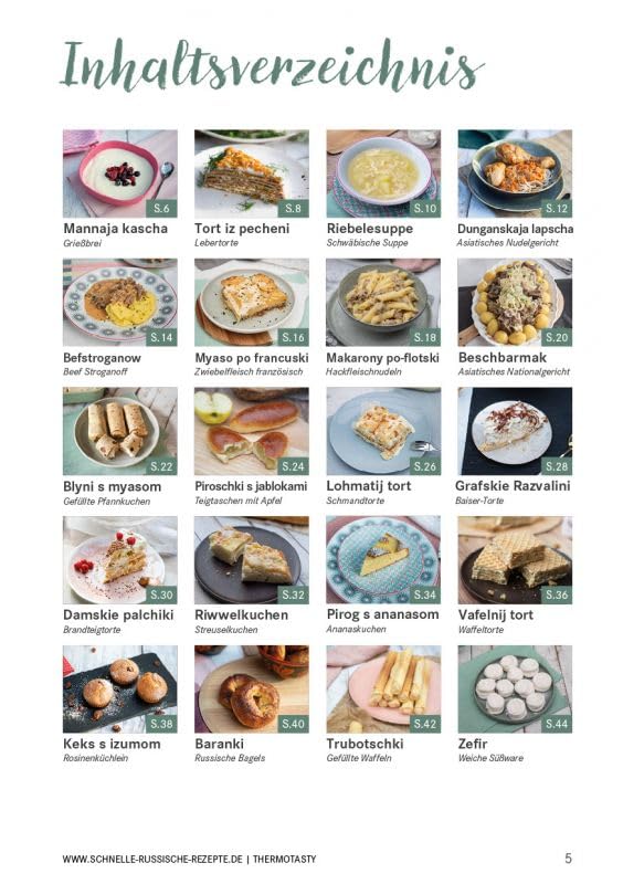 ThermoTasty Russisches Bündelset: 5 Kochbücher mit 100 original russischen Rezepten, russische Gerichte für den Thermomix® inkl. Schritt-für-Schritt Videoanleitungen & Sammelordner gratis