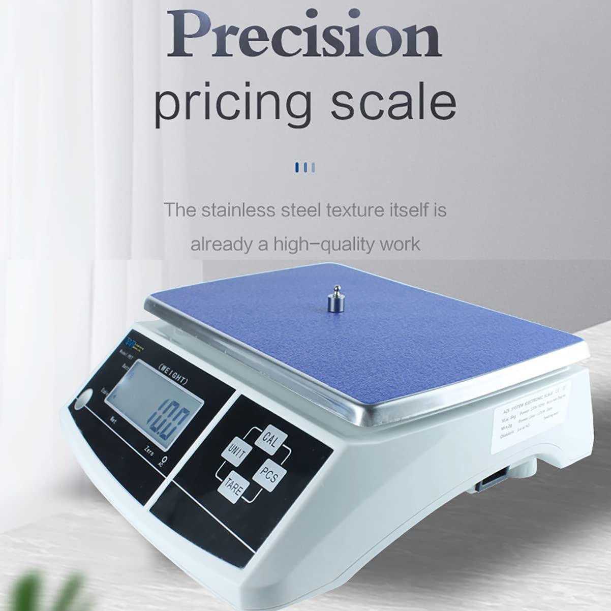 Cyfrowa waga z wyświetlaczem LCD, 30 kg/1 g, bardzo precyzyjna, profesjonalna waga komercyjna, funkcja PCS/tara do produktów spożywczych, mięsa, warzyw (rozmiar: 30 kg/1 g)