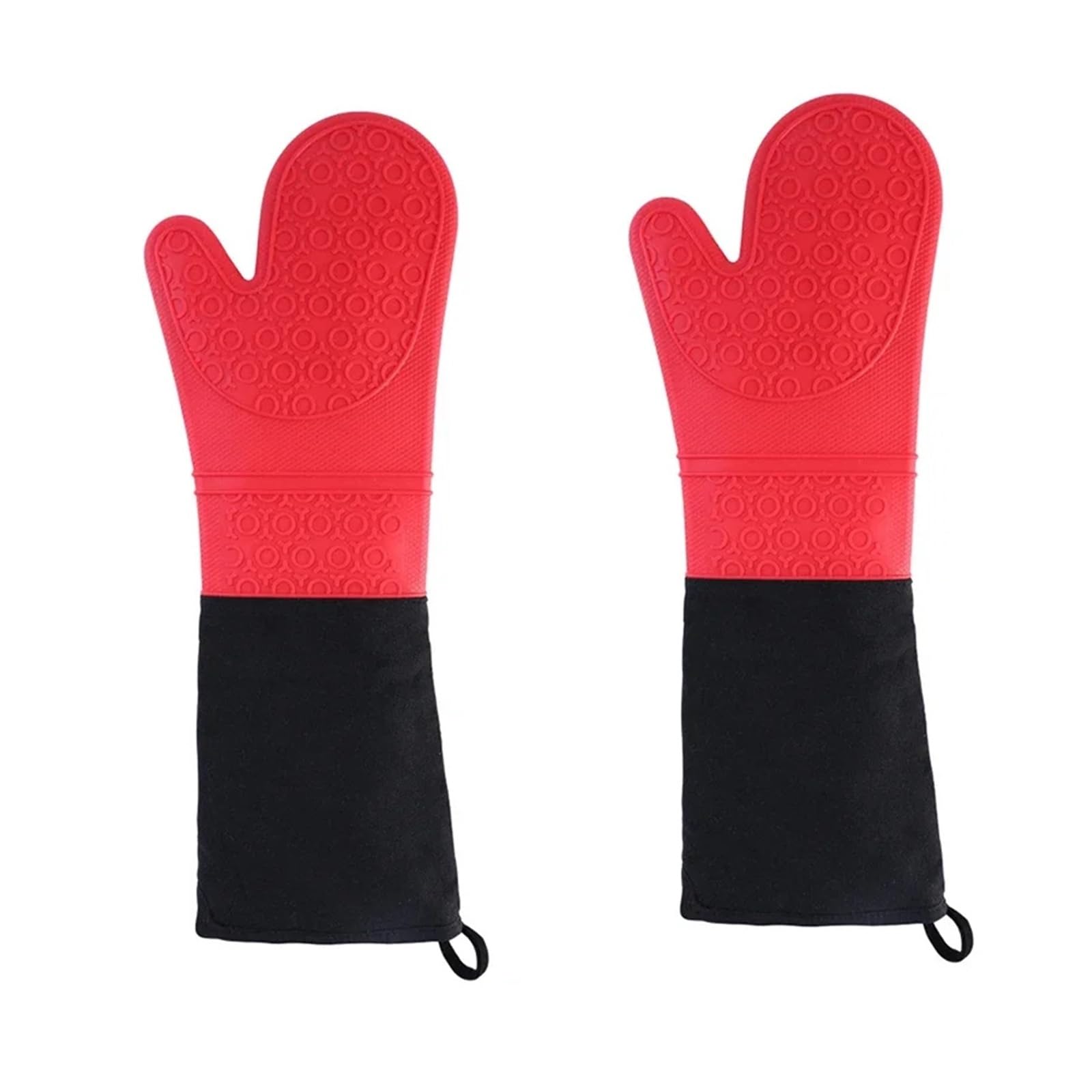 Extended Silicone Oven Mitts For Baking(2Pcs Red)