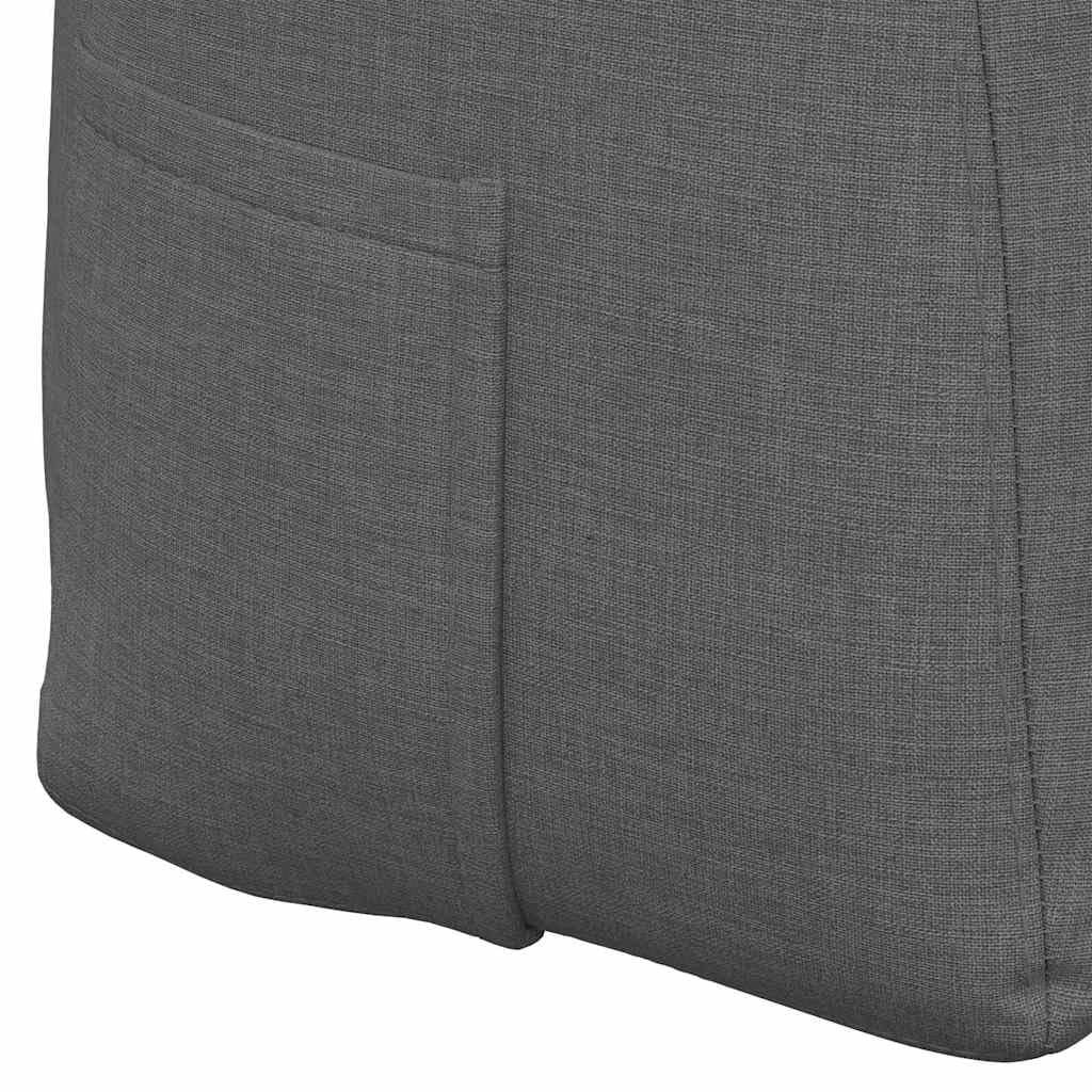 Moderno cuscino per la schiena con chiusura lampo, 120 x 24 x 50 cm, tessuto vellutato grigio scuro, design ergonomico per una migliore tenuta, imbottitura in poliestere, rivestimento