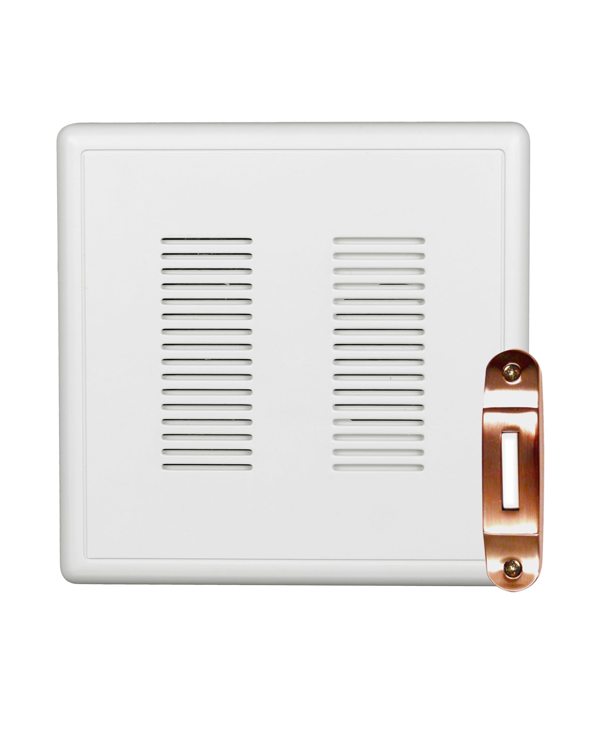 PrimeChime Plus 2 Electric Doorbell Kit - Doorbells for Home - Includes Selectable Ring Chimes - Deco Button, Copper - NICOR Lighting