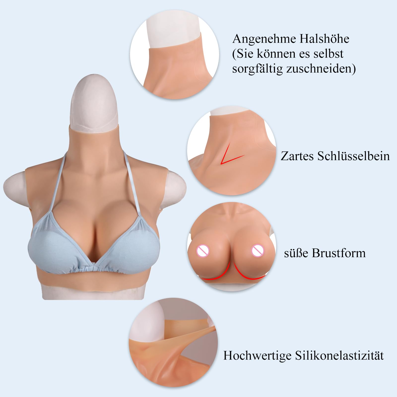 Formes de Seins en Silicone Faux Seins B-G Cup Plaque Mammaire en Silicone Faux Plaque Mammaire pour Travesti Transgenre Cosplay